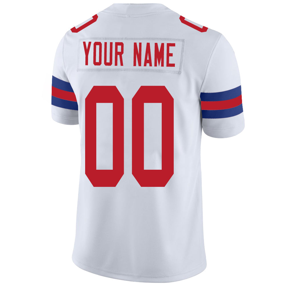 Custom NE.Patriots Stitched American Football Jerseys Personalize Birthday Gifts White Jersey view 3
