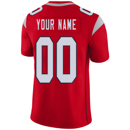 Custom NE.Patriots Stitched American Football Jerseys Personalize Birthday Gifts Red Jersey view 3