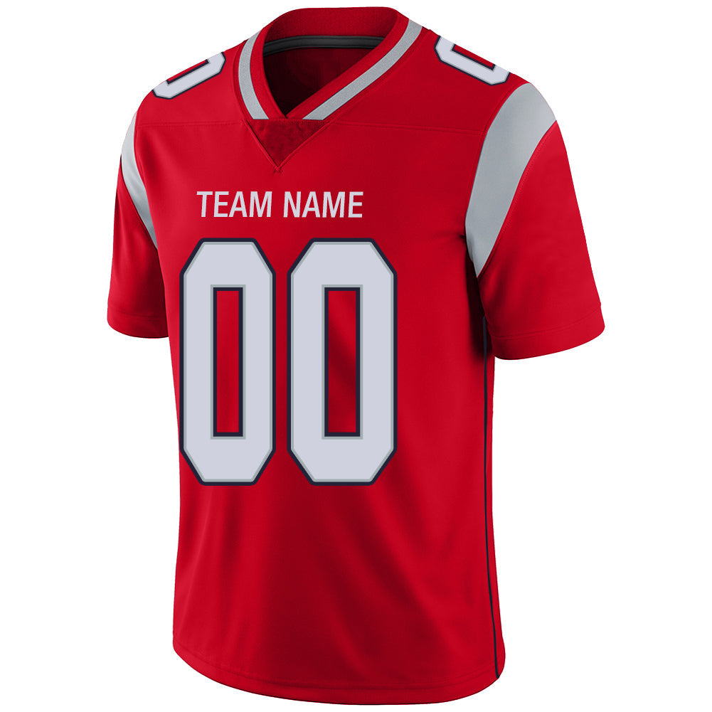 Custom NE.Patriots Stitched American Football Jerseys Personalize Birthday Gifts Red Jersey view 4