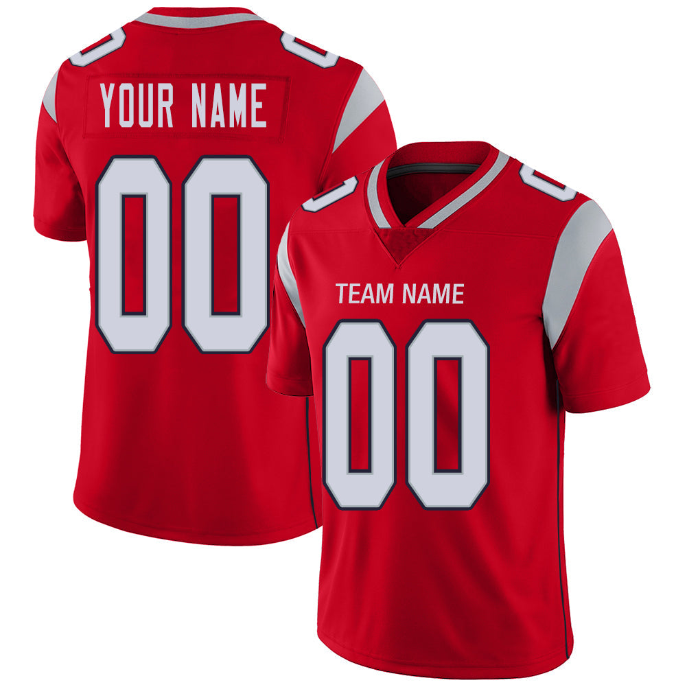 Custom NE.Patriots Stitched American Football Jerseys Personalize Birthday Gifts Red Jersey - Main View