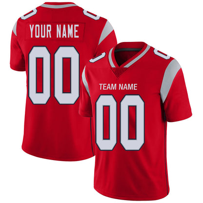 Custom NE.Patriots Stitched American Football Jerseys Personalize Birthday Gifts Red Jersey - Main View