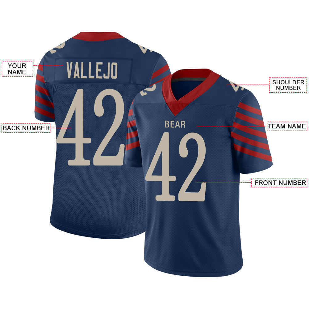 Custom NE.Patriots Stitched American Football Jerseys Personalize Birthday Gifts Navy Jersey view 2