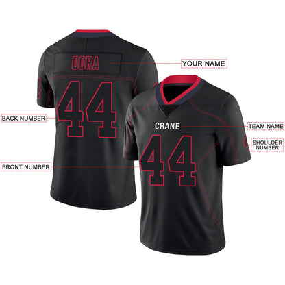 Custom NE.Patriots Stitched American Football Jerseys Personalize Birthday Gifts Black Jersey view 2
