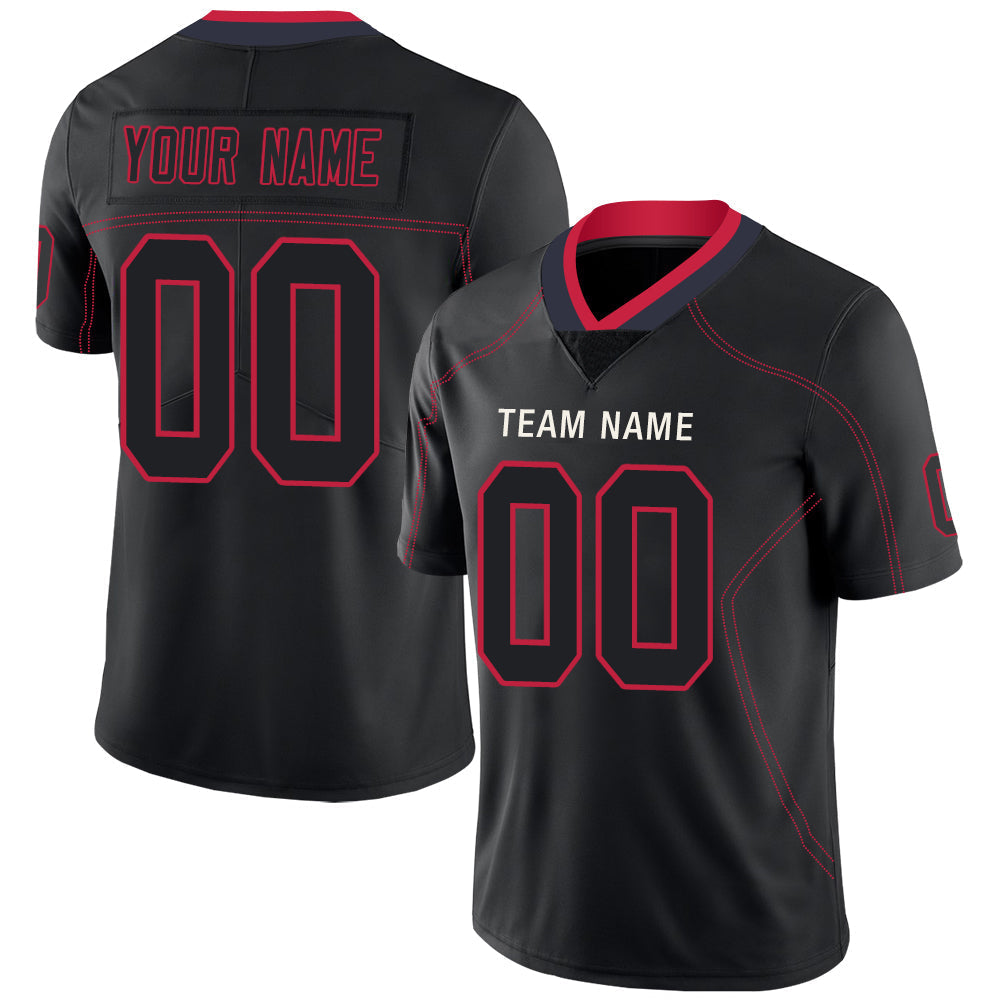 Custom NE.Patriots Stitched American Football Jerseys Personalize Birthday Gifts Black Jersey - Main View