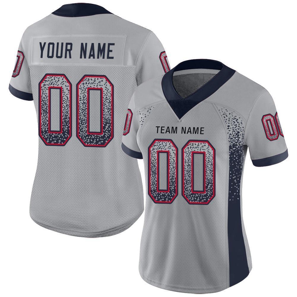 Custom Light Gray Navy-Scarlet Drift Fashion Football Jersey view 2