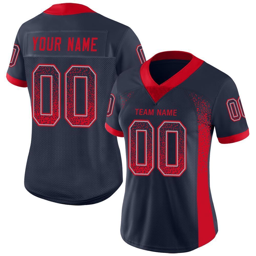 Custom Navy Scarlet-Gray Drift Fashion Football Jersey view 2