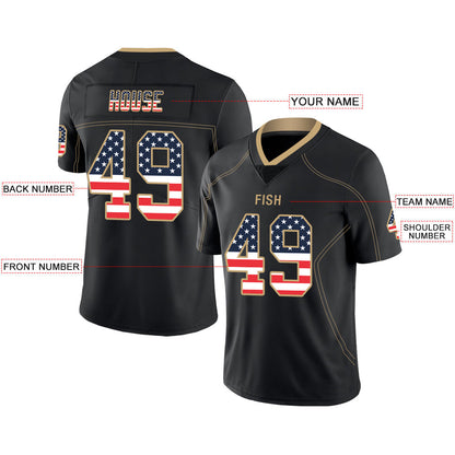 Custom NY.Giants Stitched American Football Jerseys Personalize Birthday Gifts Black Jersey view 2