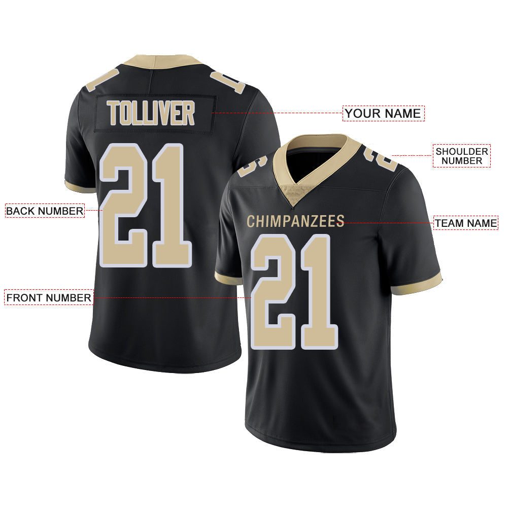 Custom NY.Giants Stitched American Football Jerseys Personalize Birthday Gifts Black Jersey view 2