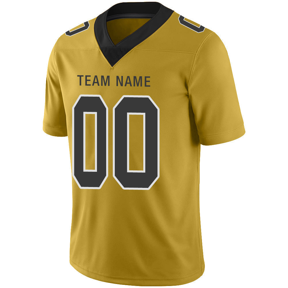 Custom NY.Giants Stitched American Football Jerseys Personalize Birthday Gifts Gold Jersey view 4