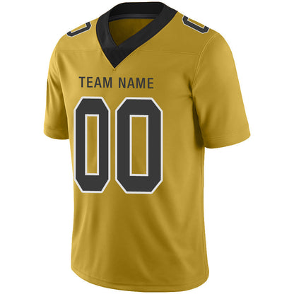 Custom NY.Giants Stitched American Football Jerseys Personalize Birthday Gifts Gold Jersey view 4