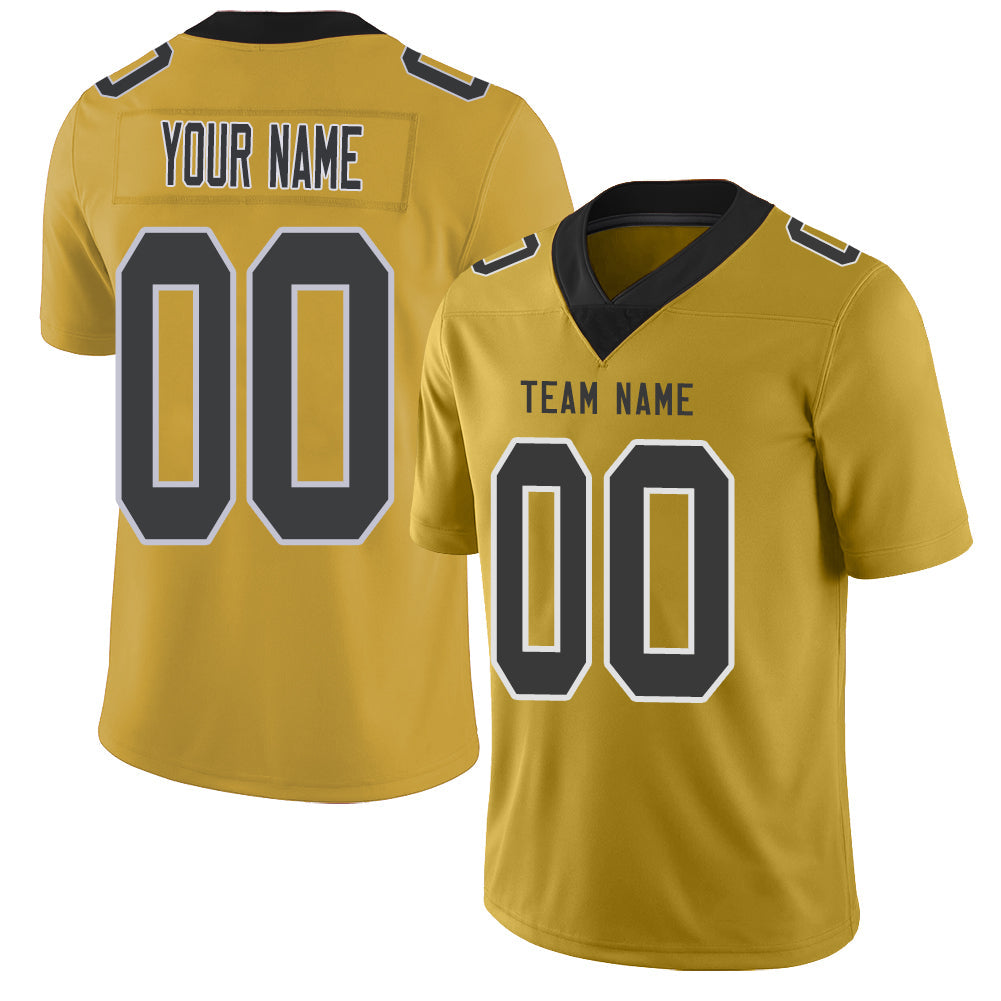 Custom NY.Giants Stitched American Football Jerseys Personalize Birthday Gifts Gold Jersey - Main View