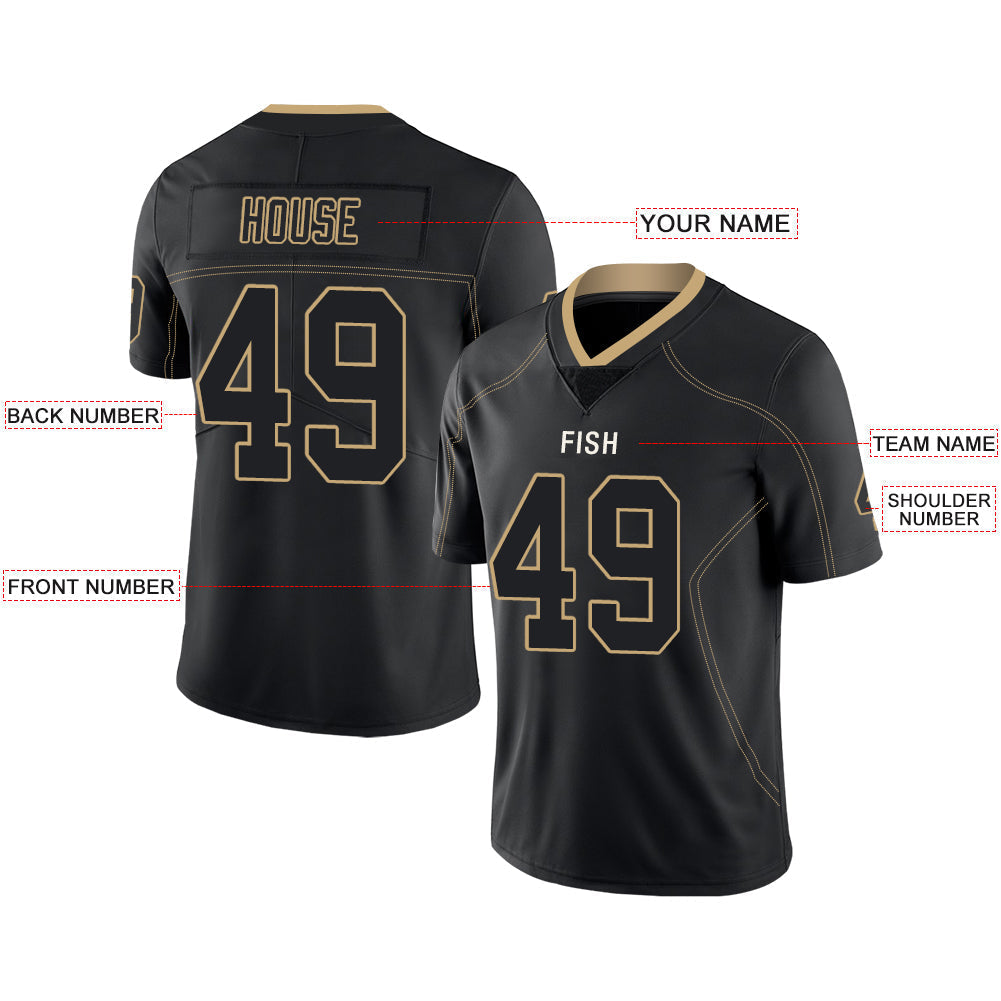Custom NY.Giants Stitched American Football Jerseys Personalize Birthday Gifts Black Jersey view 2