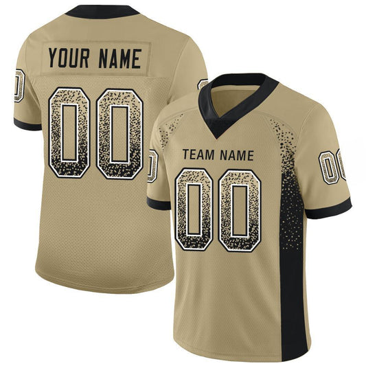 Custom Vegas Gold Black-White Drift Fashion Football Jersey - Main View