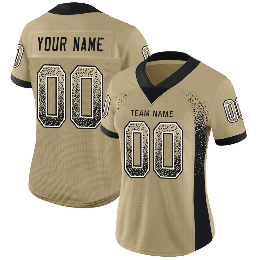 Custom Vegas Gold Black-White Drift Fashion Football Jersey view 2