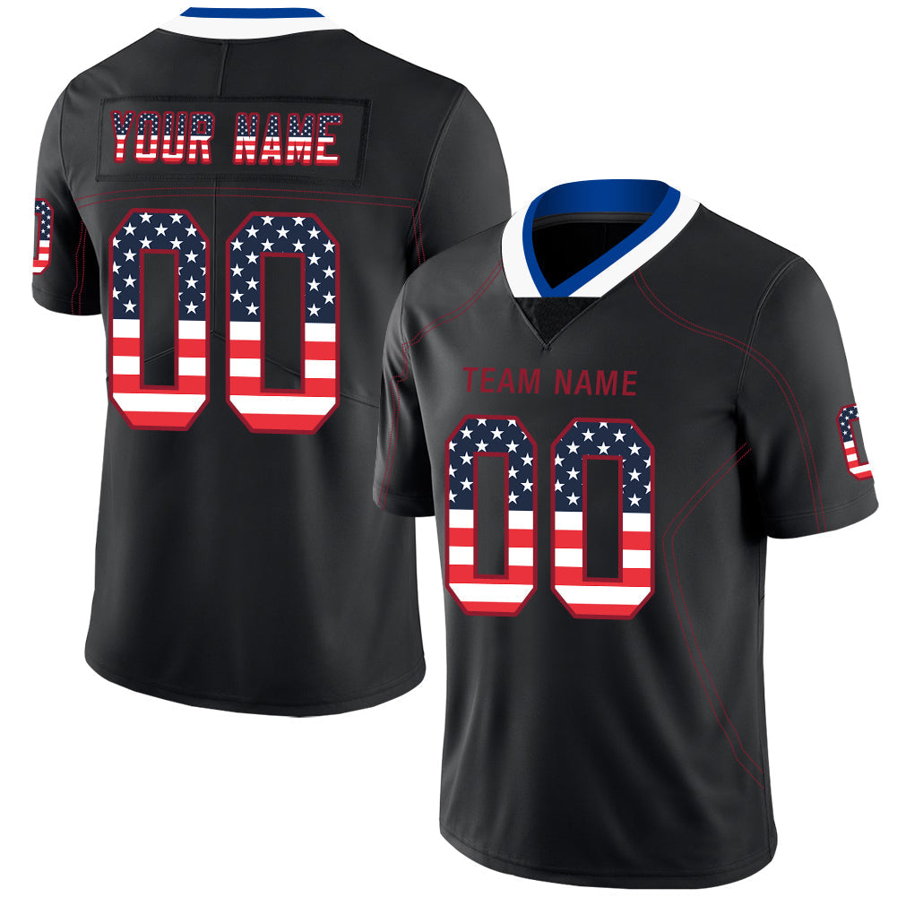 Custom NY.Jets Stitched American Football Jerseys Personalize Birthday Gifts Black Jersey - Main View