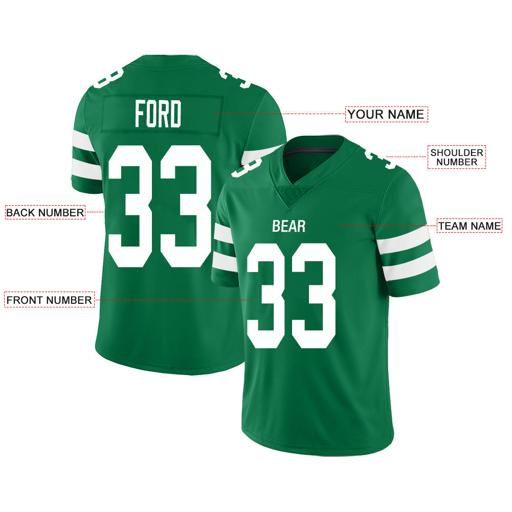 Custom NY.Jets Stitched American Football Jerseys Personalize Birthday Gifts Green Jersey view 2