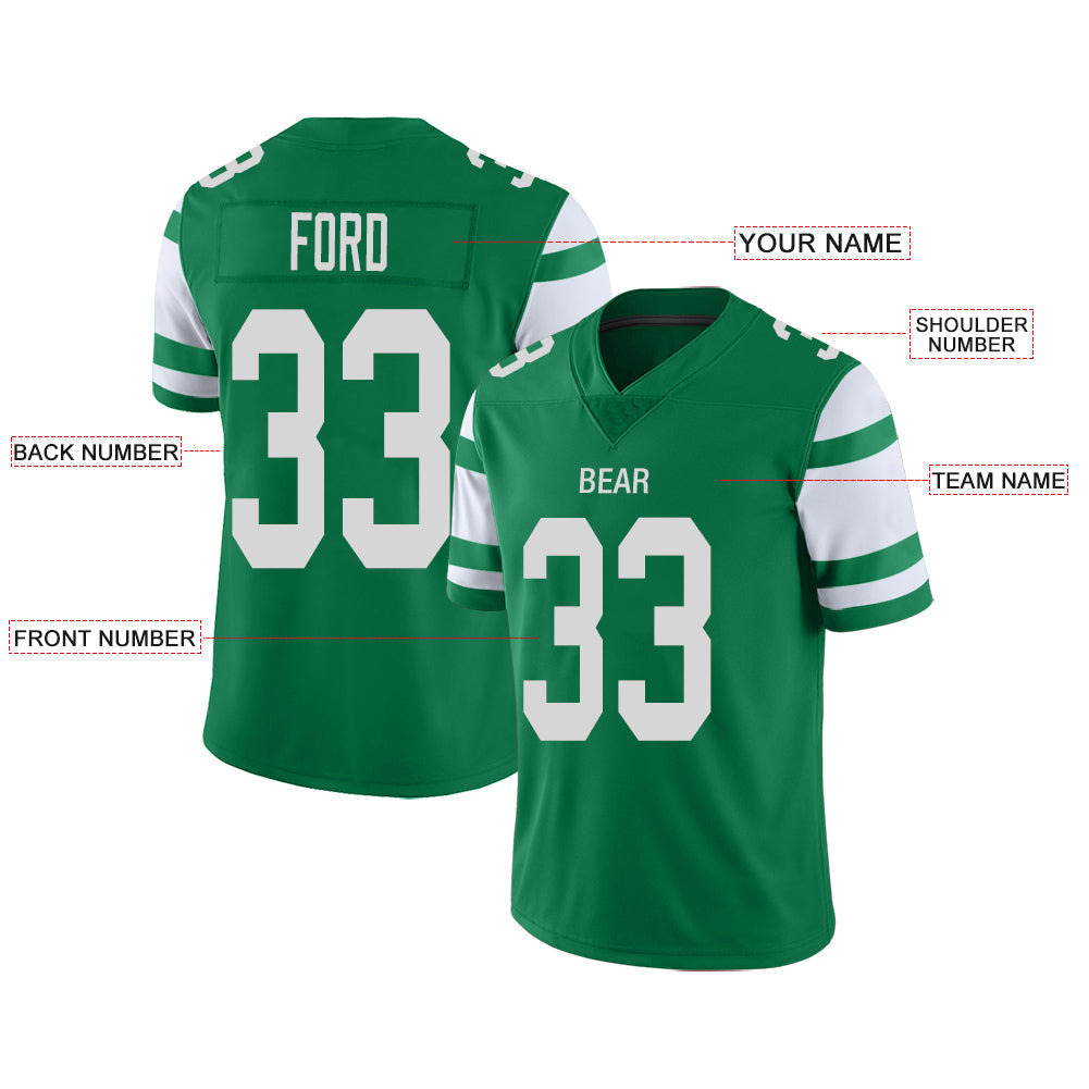 Custom NY.Jets Stitched American Football Jerseys Personalize Birthday Gifts Green Jersey view 2