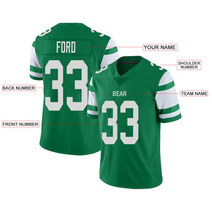 Custom NY.Jets Stitched American Football Jerseys Personalize Birthday Gifts Green Jersey view 2