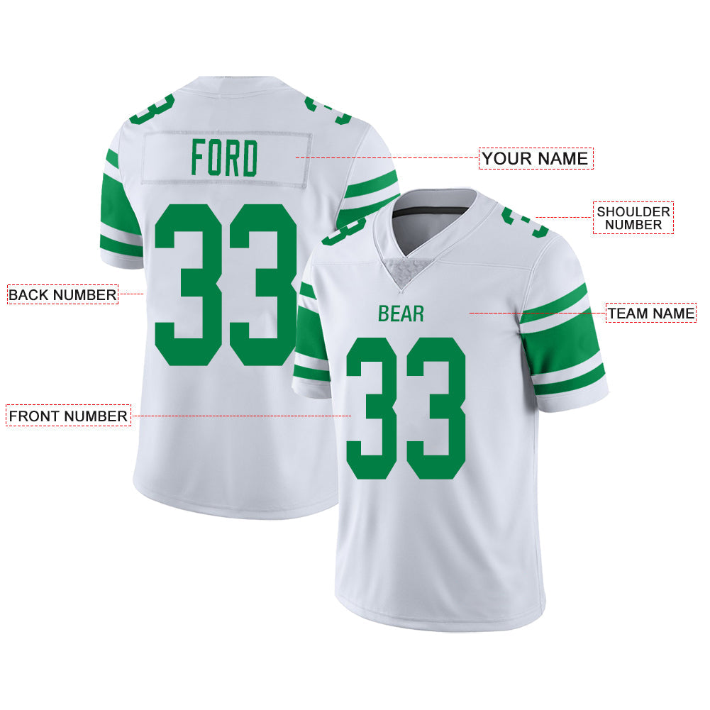 Custom NY.Jets Stitched American Football Jerseys Personalize Birthday Gifts White Jersey view 2