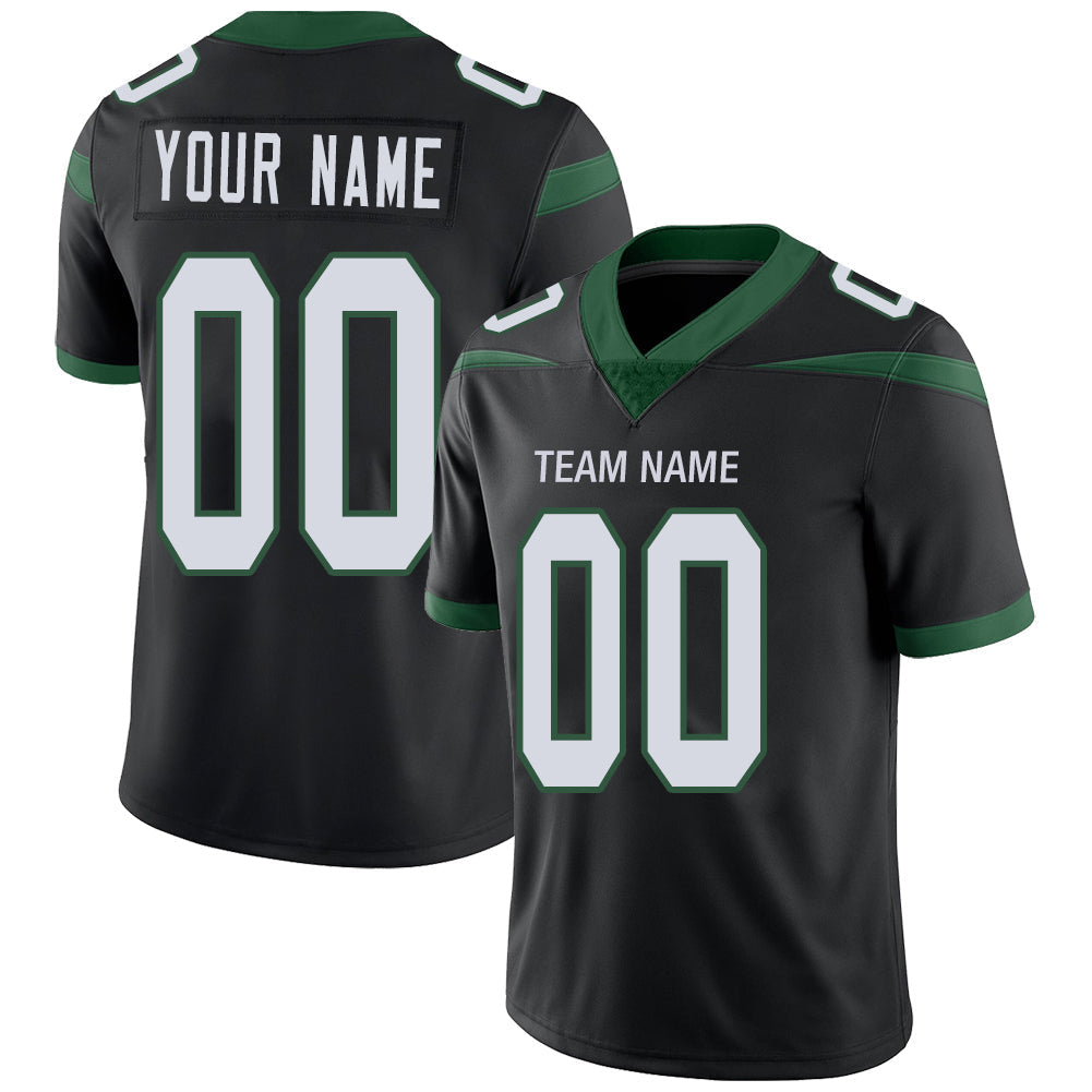 Custom NY.Jets Stitched American Football Jerseys Personalize Birthday Gifts Black Jersey - Main View