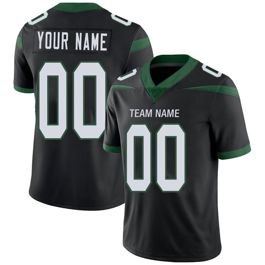 Custom NY.Jets Stitched American Football Jerseys Personalize Birthday Gifts Black Jersey - Main View