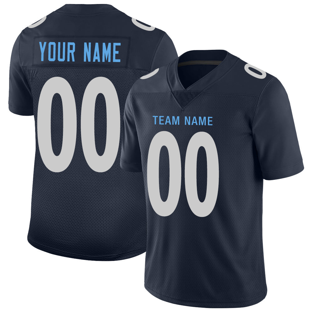 Custom NY.Jets Stitched American Football Jerseys Personalize Birthday Gifts Navy Jersey - Main View