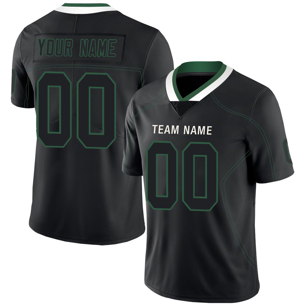 Custom NY.Jets Stitched American Football Jerseys Personalize Birthday Gifts Black Jersey - Main View