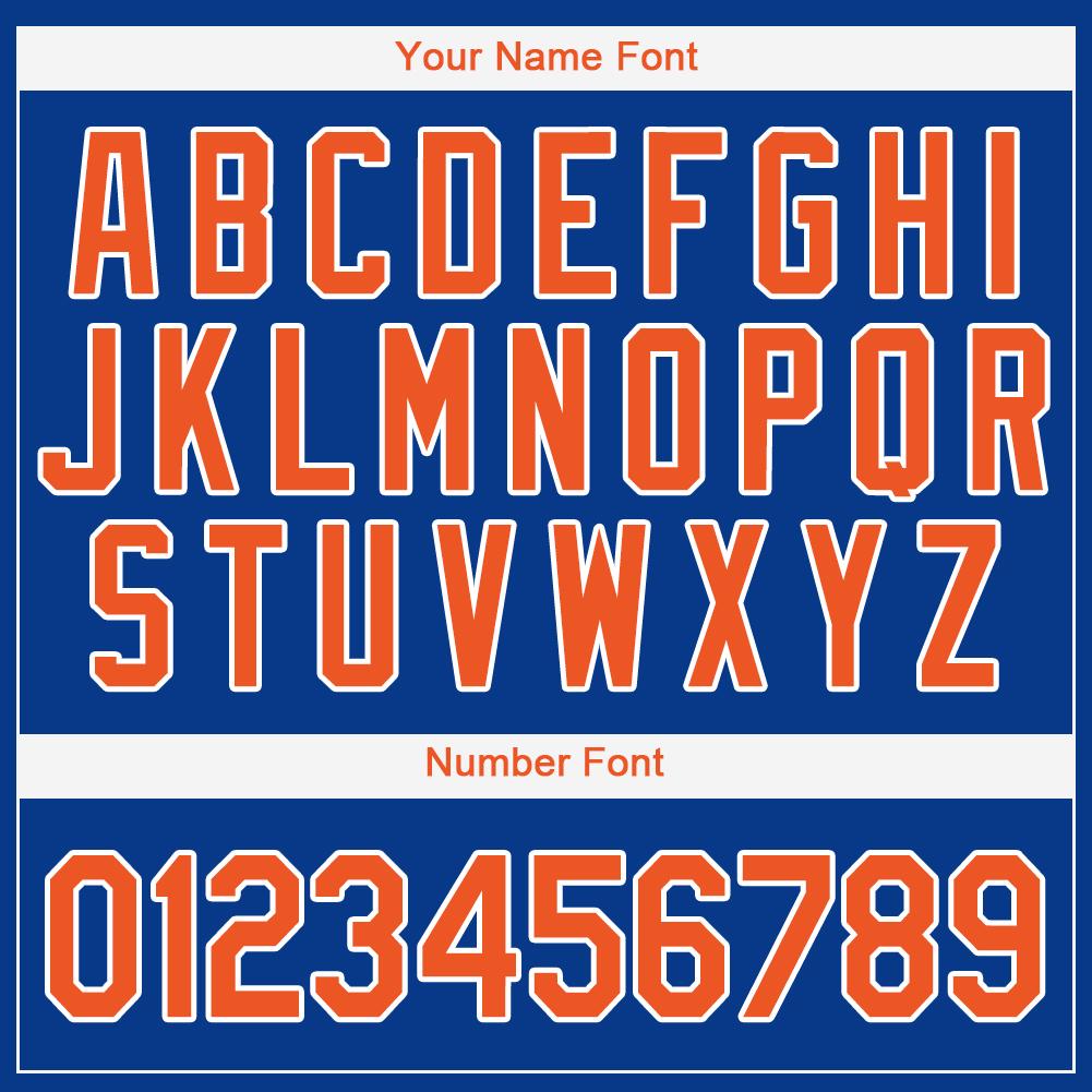 Custom Royal Orange-White Baseball Jersey view 5