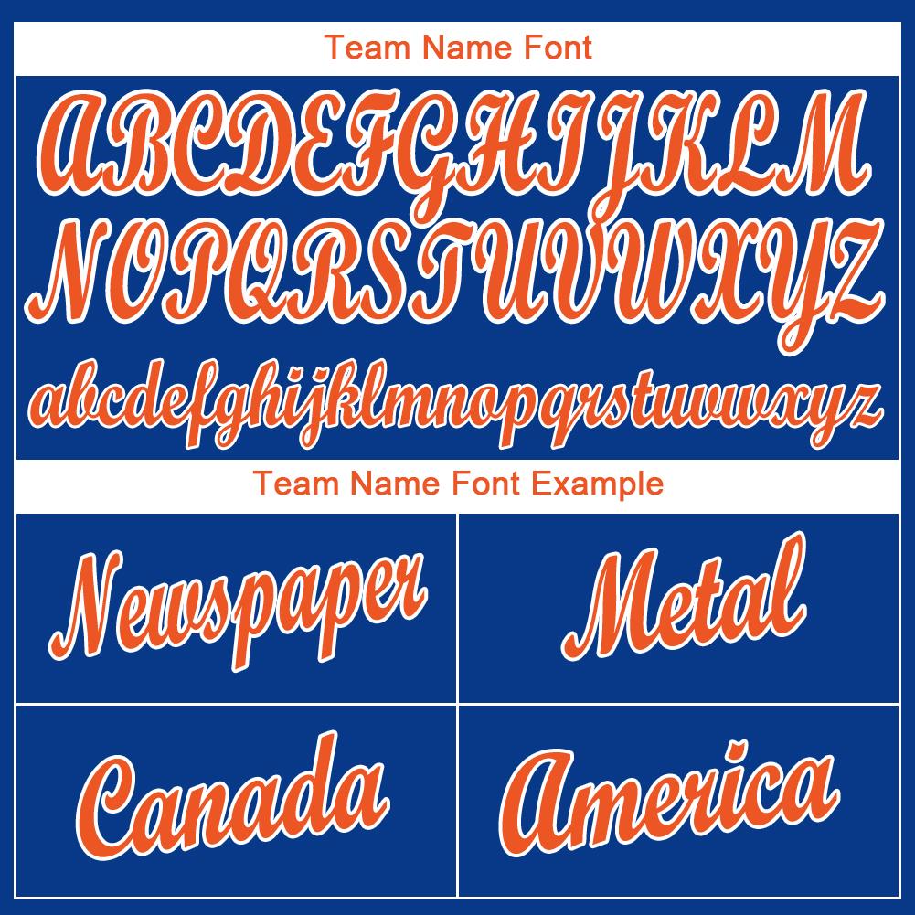 Custom Royal Orange-White Baseball Jersey view 6