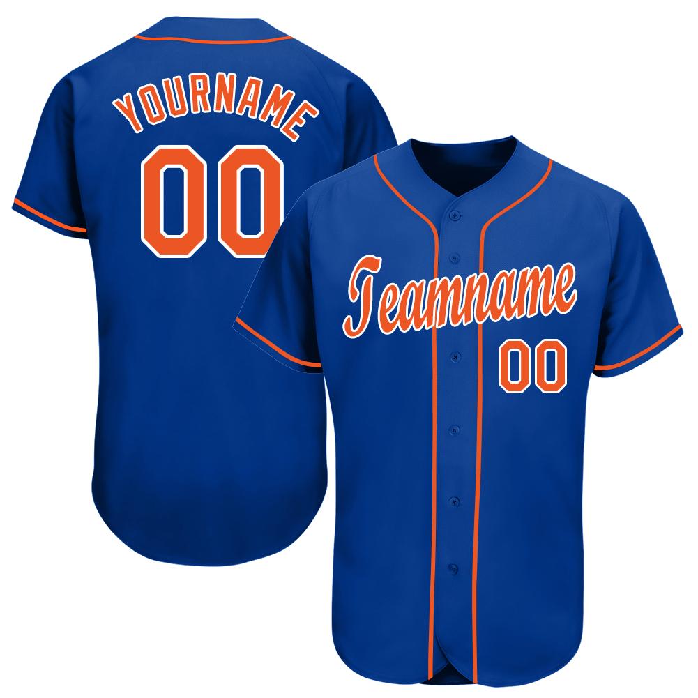 Custom Royal Orange-White Baseball Jersey - Main View