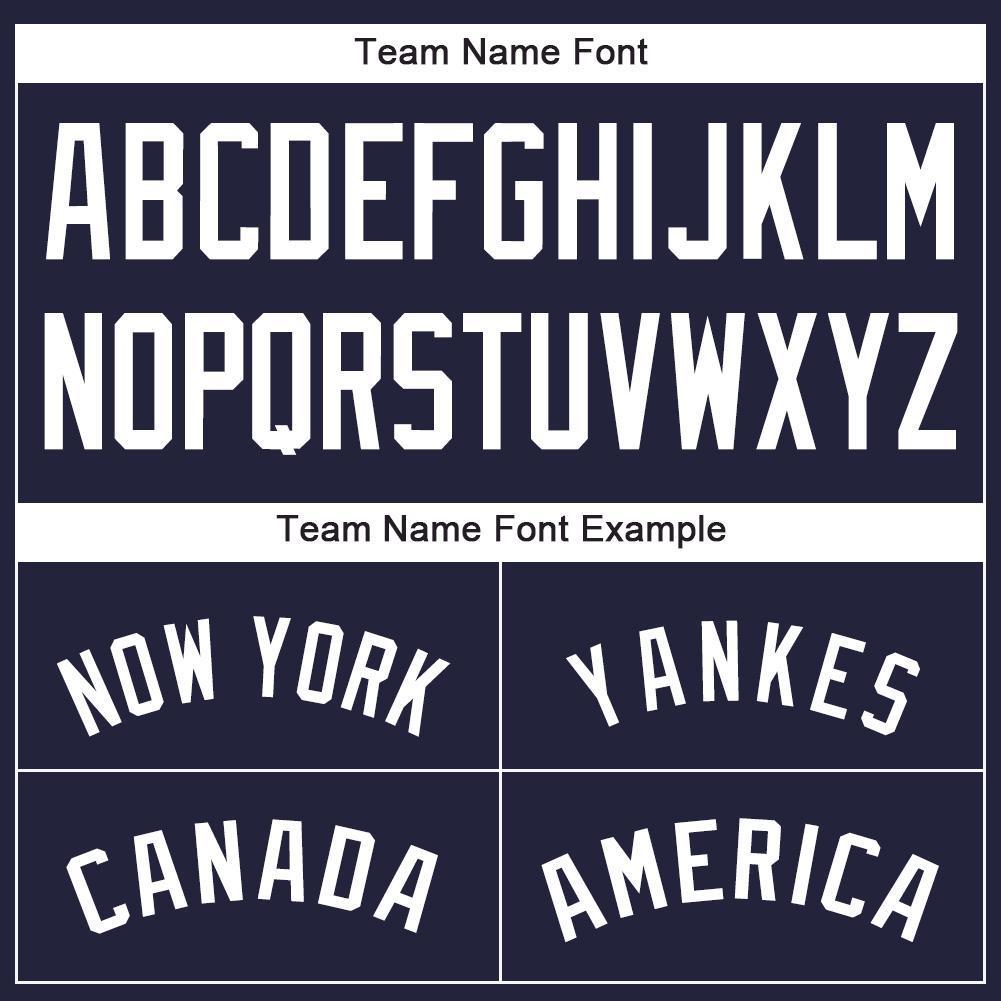 Custom Navy White Baseball Jersey view 5