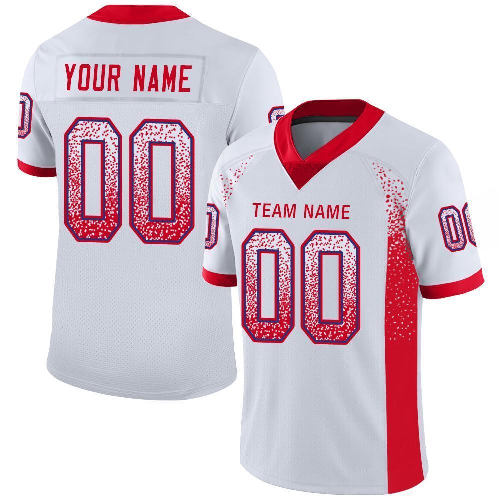Custom White Scarlet-Royal Drift Fashion Football Jersey - Main View
