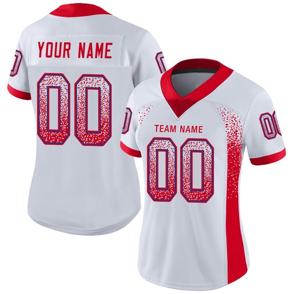 Custom White Scarlet-Royal Drift Fashion Football Jersey view 2