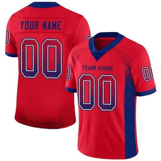 Custom Scarlet Royal-White Drift Fashion Football Jersey - Main View