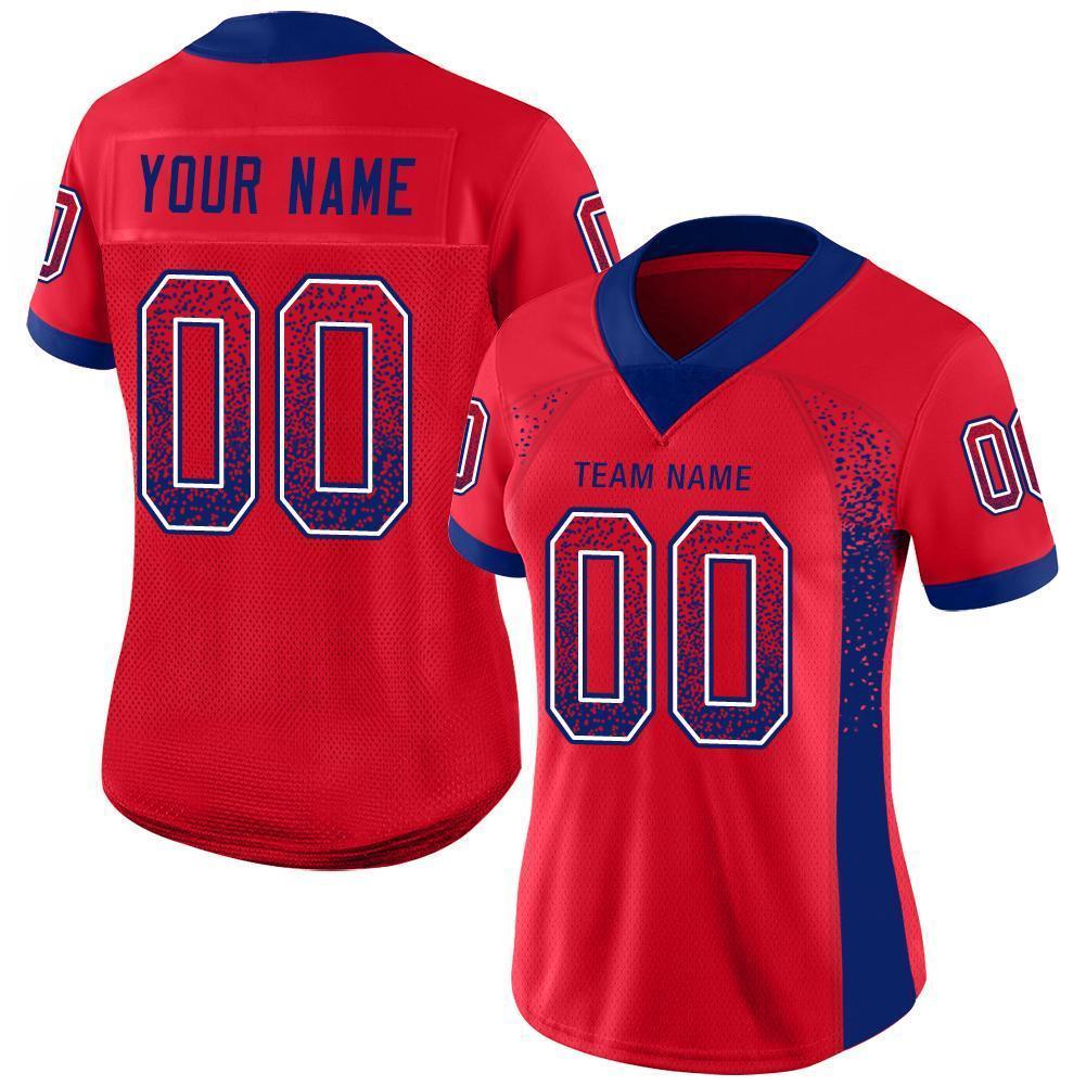 Custom Scarlet Royal-White Drift Fashion Football Jersey view 2