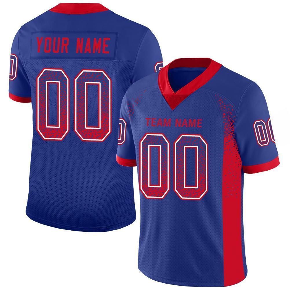 Custom Royal Scarlet-White Drift Fashion Football Jersey - Main View
