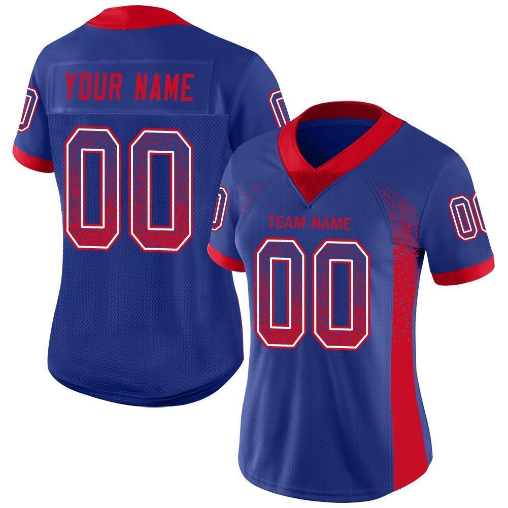 Custom Royal Scarlet-White Drift Fashion Football Jersey view 2