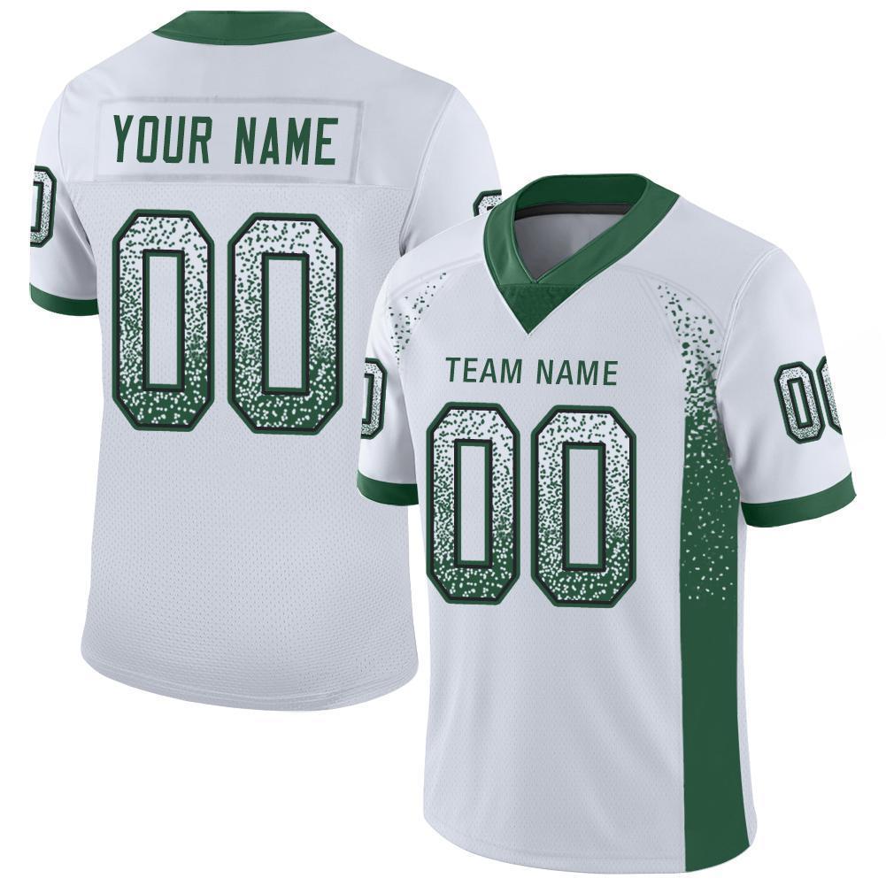 Custom White Grass Green-Black Drift Fashion Football Jersey - Main View