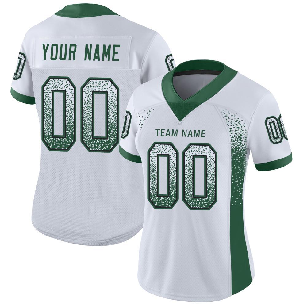 Custom White Grass Green-Black Drift Fashion Football Jersey view 2