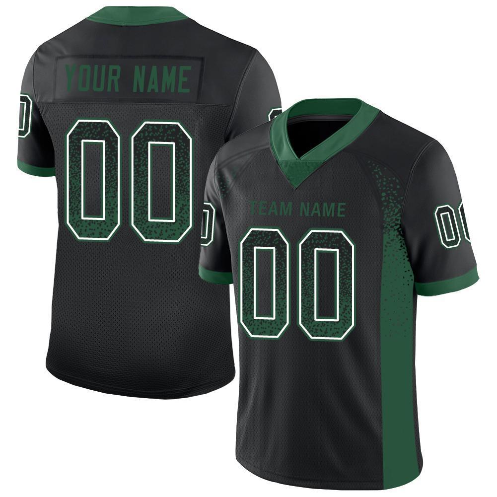 Custom Black Grass Green-White Drift Fashion Football Jersey - Main View