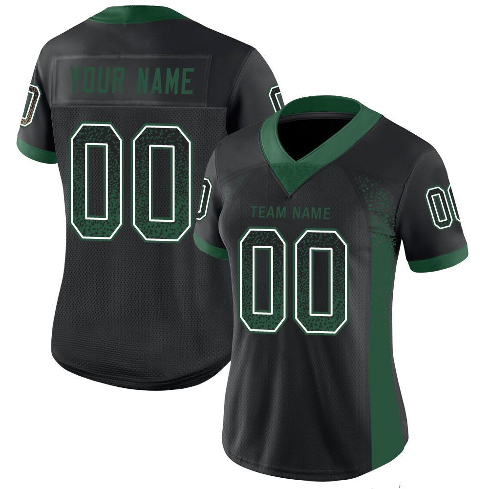 Custom Black Grass Green-White Drift Fashion Football Jersey view 2