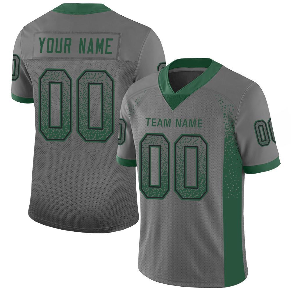 Custom Gray Grass Green-Black Drift Fashion Football Jersey - Main View
