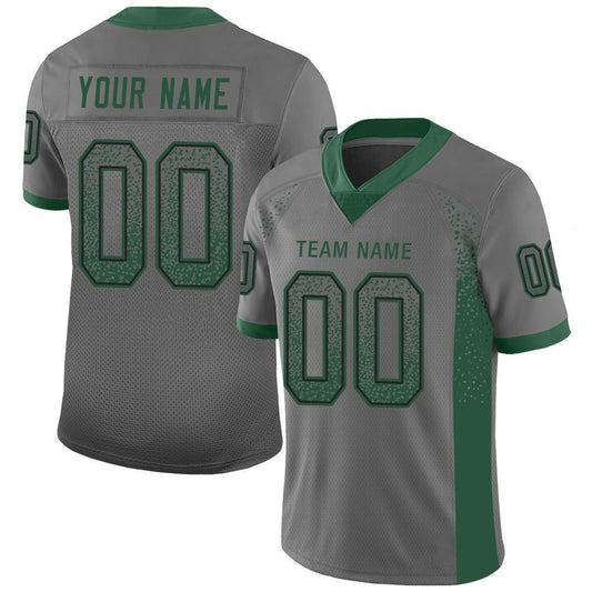 Custom Gray Grass Green-Black Drift Fashion Football Jersey - Main View