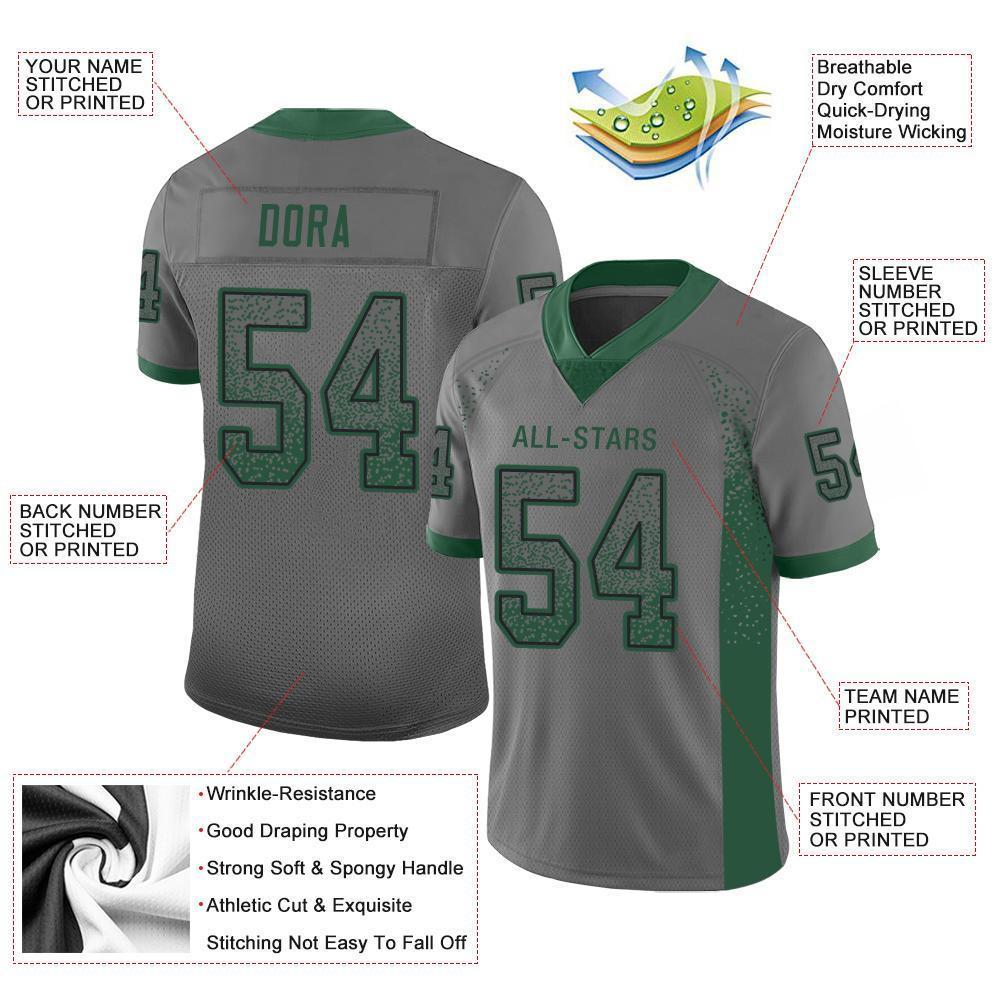 Custom Gray Grass Green-Black Drift Fashion Football Jersey view 3