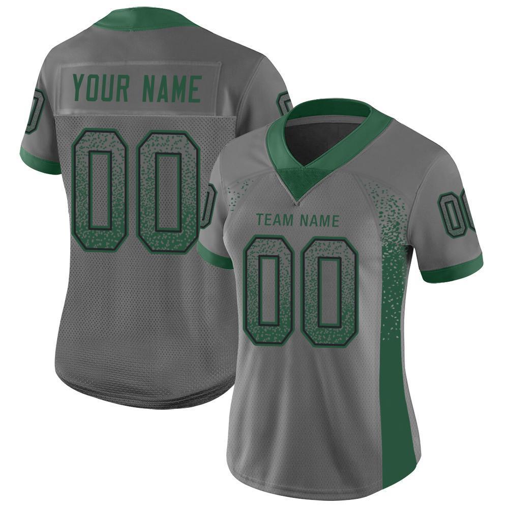 Custom Gray Grass Green-Black Drift Fashion Football Jersey view 2