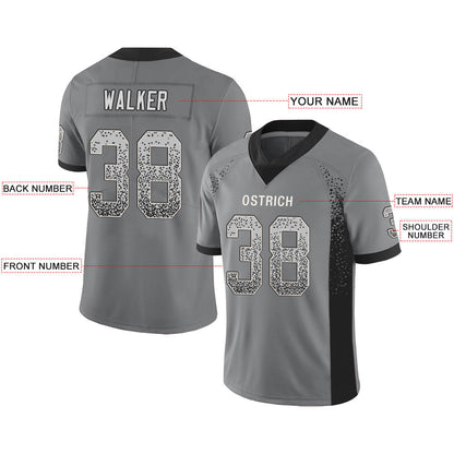 Custom L.Raiders Stitched American Football Jerseys Personalize Birthday Gifts Grey Jersey view 2