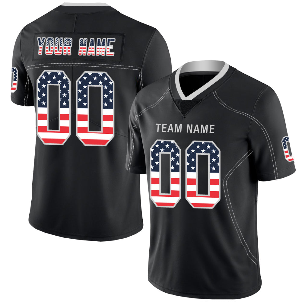 Custom L.Raiders Stitched American Football Jerseys Personalize Birthday Gifts Black Jersey - Main View