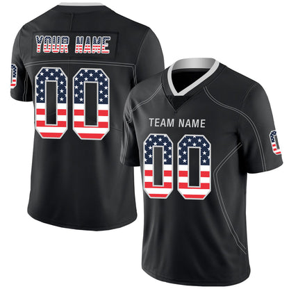 Custom L.Raiders Stitched American Football Jerseys Personalize Birthday Gifts Black Jersey - Main View