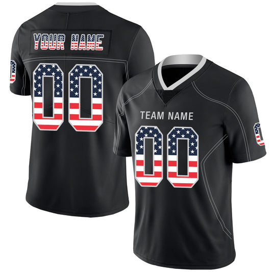 Custom L.Raiders Stitched American Football Jerseys Personalize Birthday Gifts Black Jersey - Main View