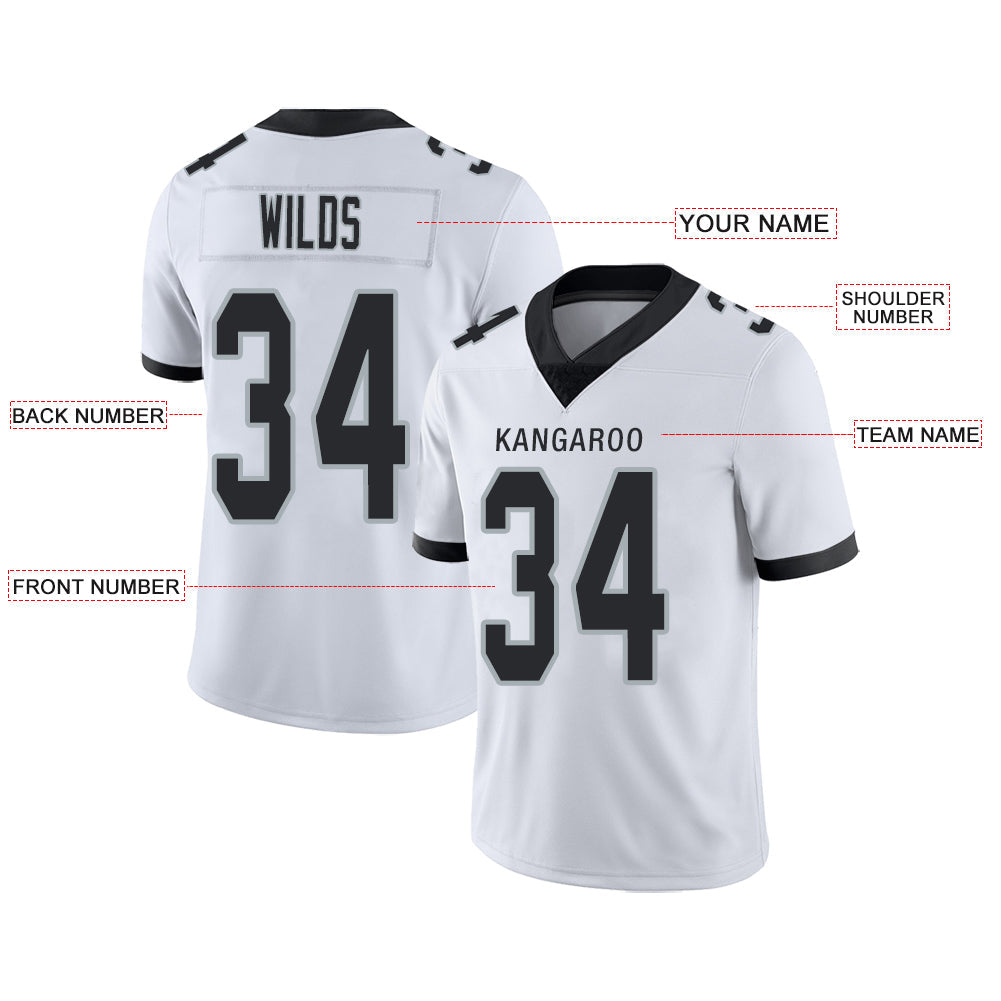 Custom L.Raiders Stitched American Football Jerseys Personalize Birthday Gifts White Jersey view 2
